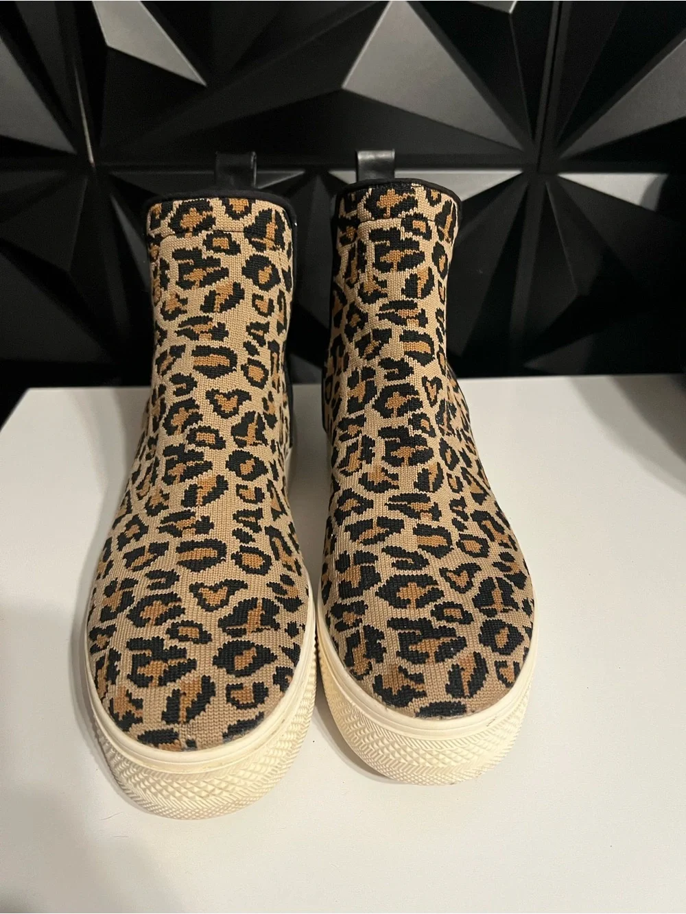 Steve Madden Leopard Print Slip-On Wedge Sneakers - Tan/Black